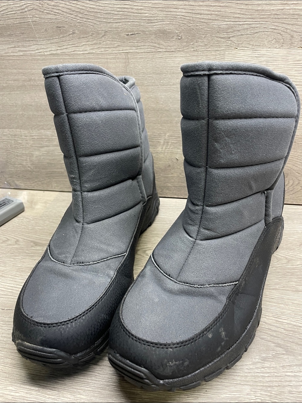 Lands' End Quilted Gray Insulated Winter Boots #1557
